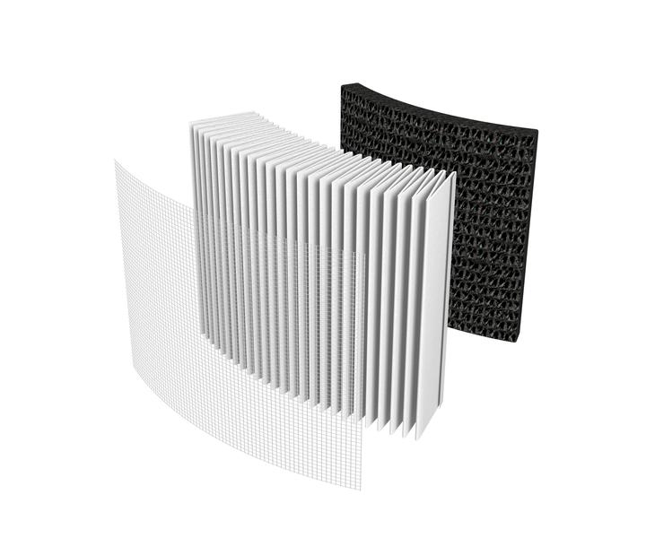 Three levels of filtration of a HEPA filter