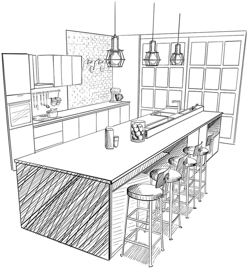 Carrier home kitchen sketch